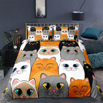 Housse de couette chat avec taie d'oreiller
