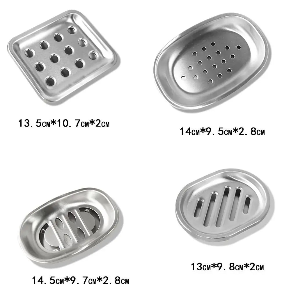 support savon argenté moderne perforations salle bains évier inoxydable contenant savon
