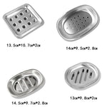support savon argenté moderne perforations salle bains évier inoxydable contenant savon