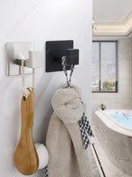porte serviettes moderne porte papier toilette crochet mural adhésif noir argent minimaliste ensemble bain