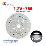 source led 12v 5w 7w smd2835 alu blanc chaud froid 48mm 65mm