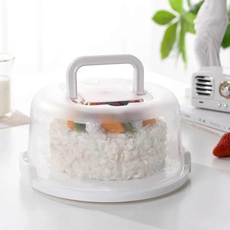 boîte gâteaux transparente moderne poignée muffins gâteau fruits frais blanc rose