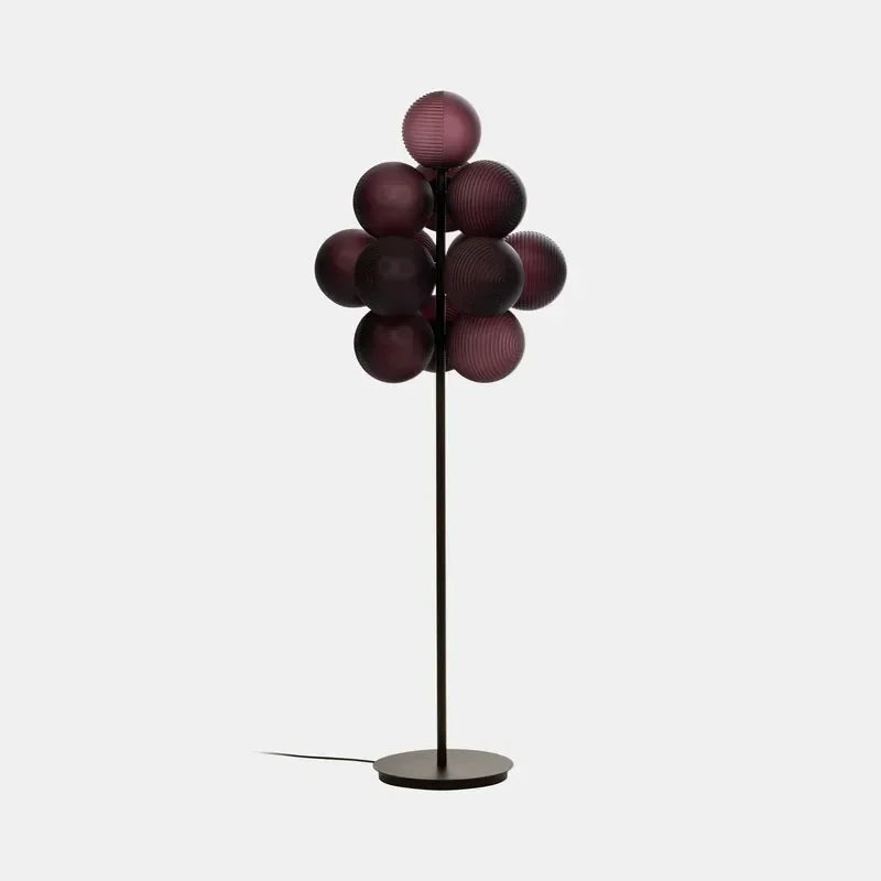 lampe sol led moderne blanc marron gris verre dépoli texture papier japonais interrupteur bouton