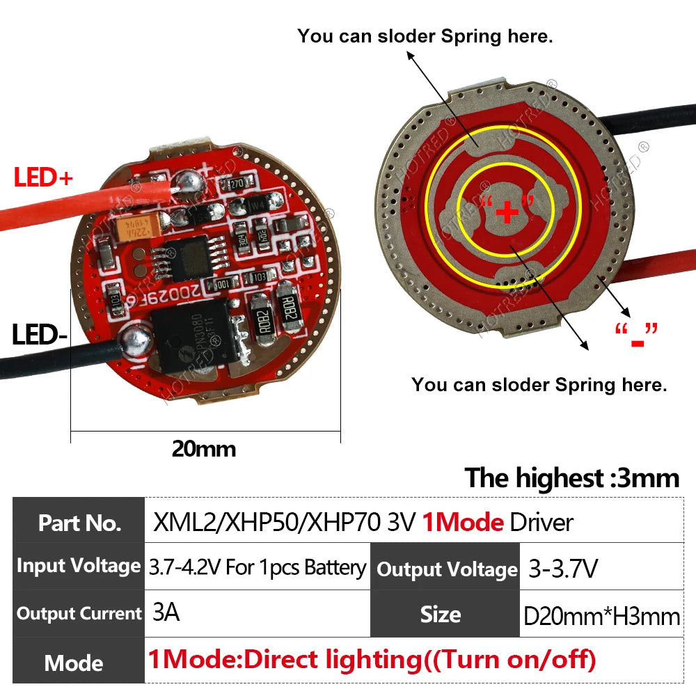 circuit imprimé led 20mm rouge moderne composants électroniques intégrés 3v 5a transformateur alimentation 1mode
