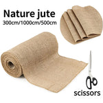 nappes table jute naturelle rustique beige marron blanc texture grossière événements mariage décoration chaises