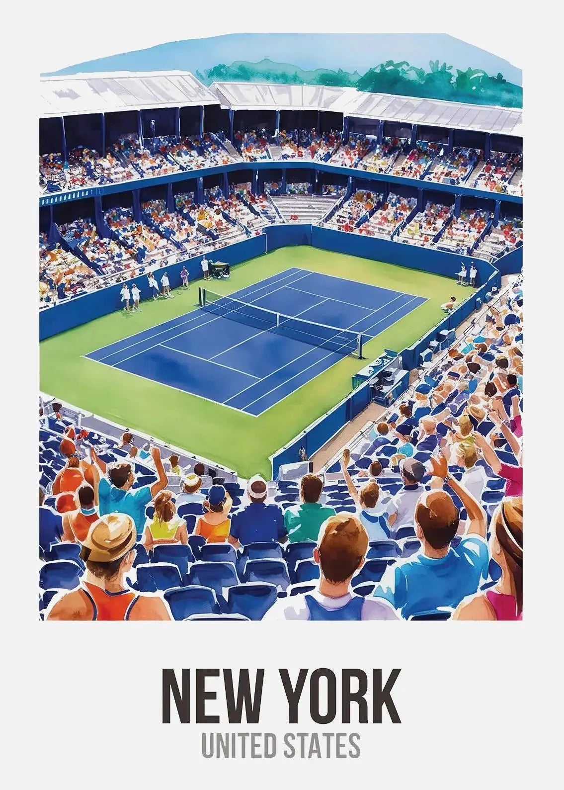 affiche tennis match grand slam décoration murale salon toile cadre illustration réaliste sport maison