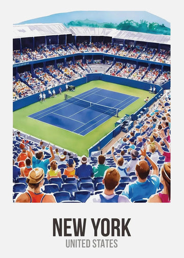 affiche tennis match grand slam décoration murale salon toile cadre illustration réaliste sport maison