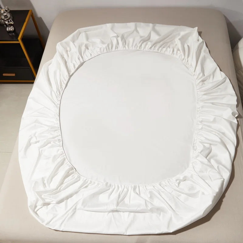 drap lit blanc bordure brodée ultra doux housses taies oreillers classique 18m 20m machine