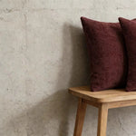 coussins carrés moderne rouge bordeaux texture tissée neutre 100 polyester haute qualité fixations