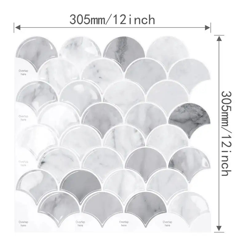 autocollants muraux 3d pvc blanc gris marbré moderne résistants chaleur imperméables carreaux mur