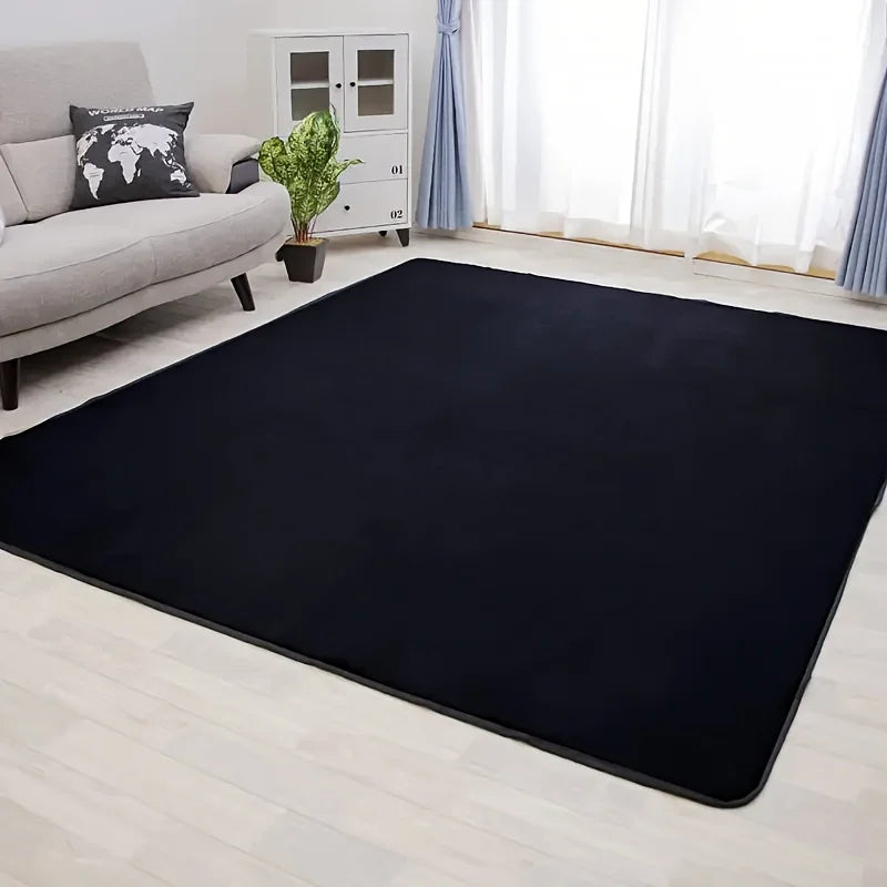 tapis noir uni moderne maison chambre salon prière extérieur décoration non glissant facile nettoyer