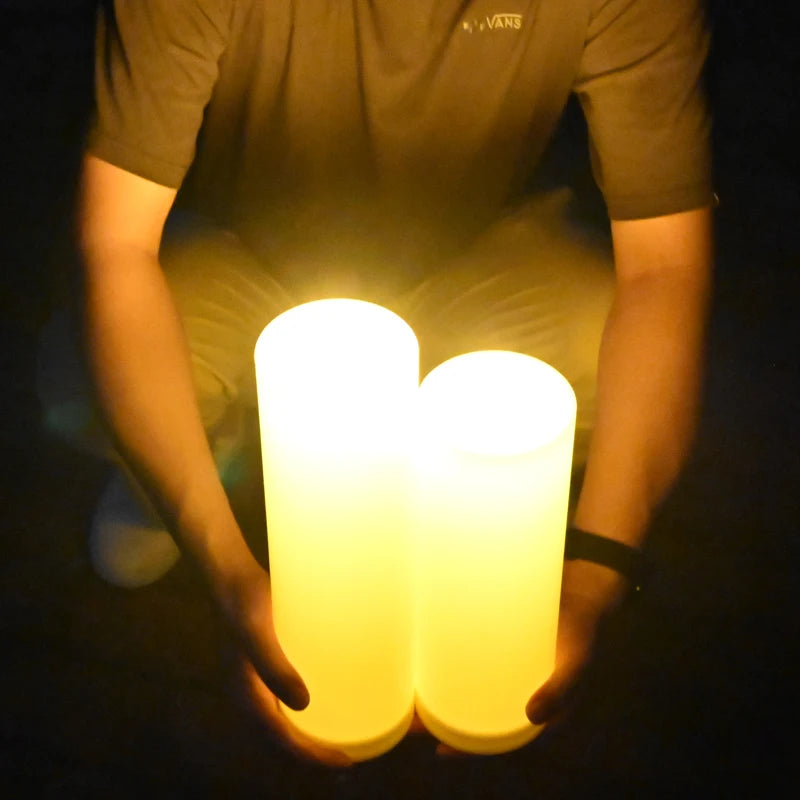 bougies led sans flamme étanches réglables modernes fêtes événements camping 30cm 50000 heures