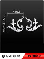 appliques decoratives sculptees floral classique blanc meubles deco mur opacite grande taille DIY