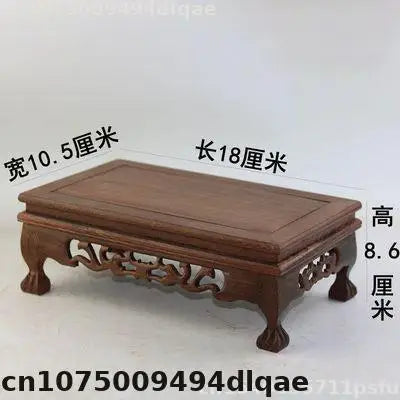 support d'affichage bois sculpté classique pied table vintage marron foncé motifs naturels