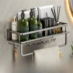 étagère murale moderne étagères aluminium noir serviettes bouteilles pots salle bain cuisine rangement gain