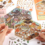 autocollants 3D traditionnels chinois multicolores détaillés opaques scrapbooking décoration journaux