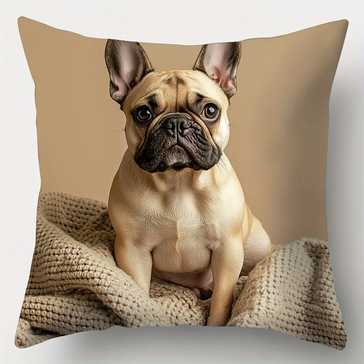taies d'oreiller imprimées chien beige moderne taies d'oreiller décoratives polyester peachskin 45x45cm maison hospitalière