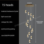 suspension lumineuse contemporaine dorée leds translucides chambre salon élégante 249 2000lm
