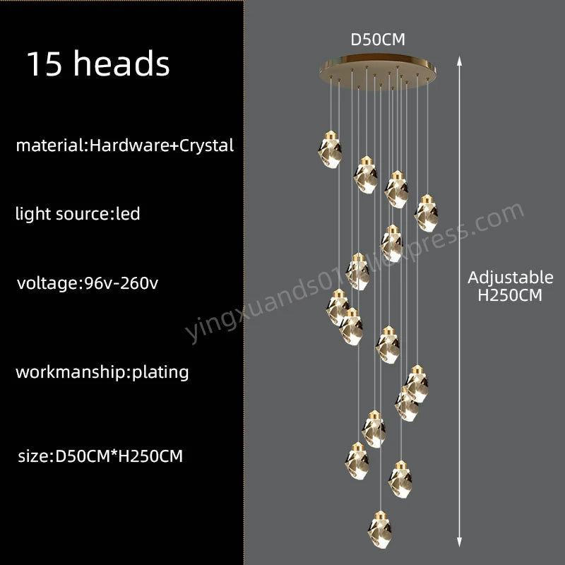 suspension lumineuse contemporaine dorée leds translucides chambre salon élégante 249 2000lm