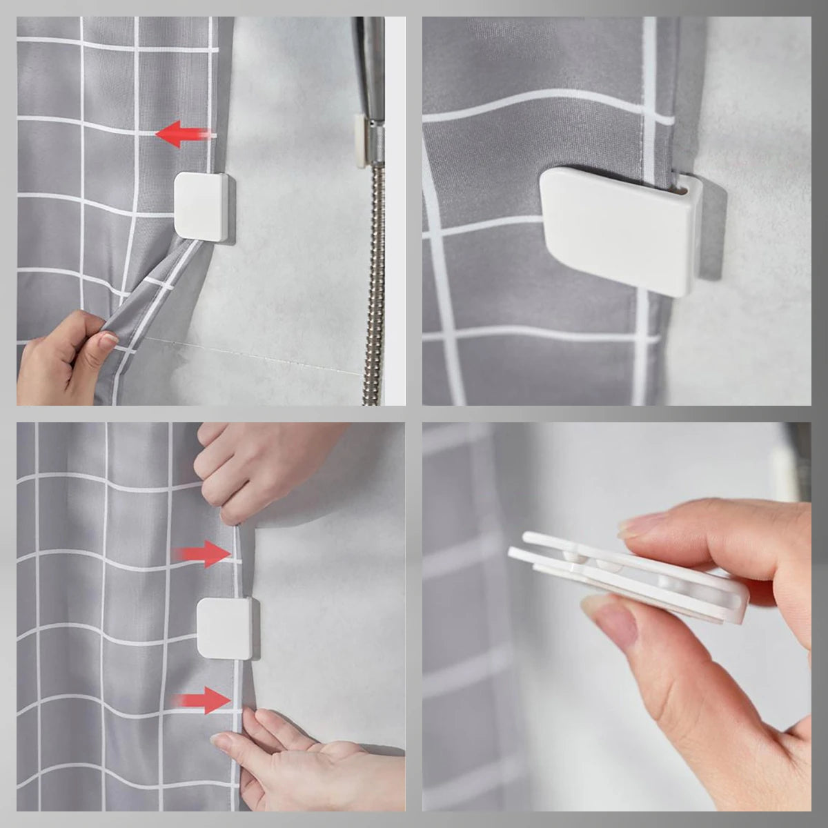 clips rideau douche anti éclaboussures respectueux environnement blanc adhésif moderne qualité hauteseoecommercefr