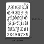 gabarits lettres gothiques adhésifs peinture murale stencil alphabet wall painting embossing opaque deco album