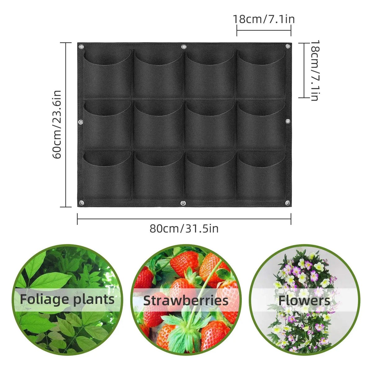 sacs culture plantes mur vert moderne 50x100cm 49 poches