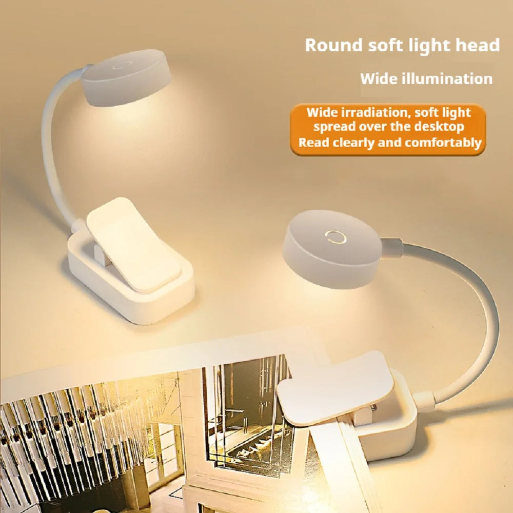 lampe lecture flexible blanc rechargeable clips moderne portable led usb