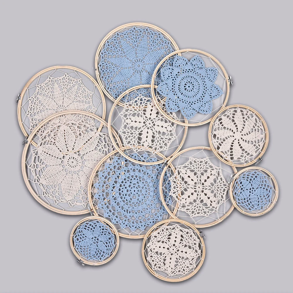 décoration murale dreamcatcher dentelle bohème motifs floraux suspension artisanale chambre mariage