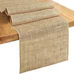 chemin table toile jute beige rustique serviettes décoration salle manger