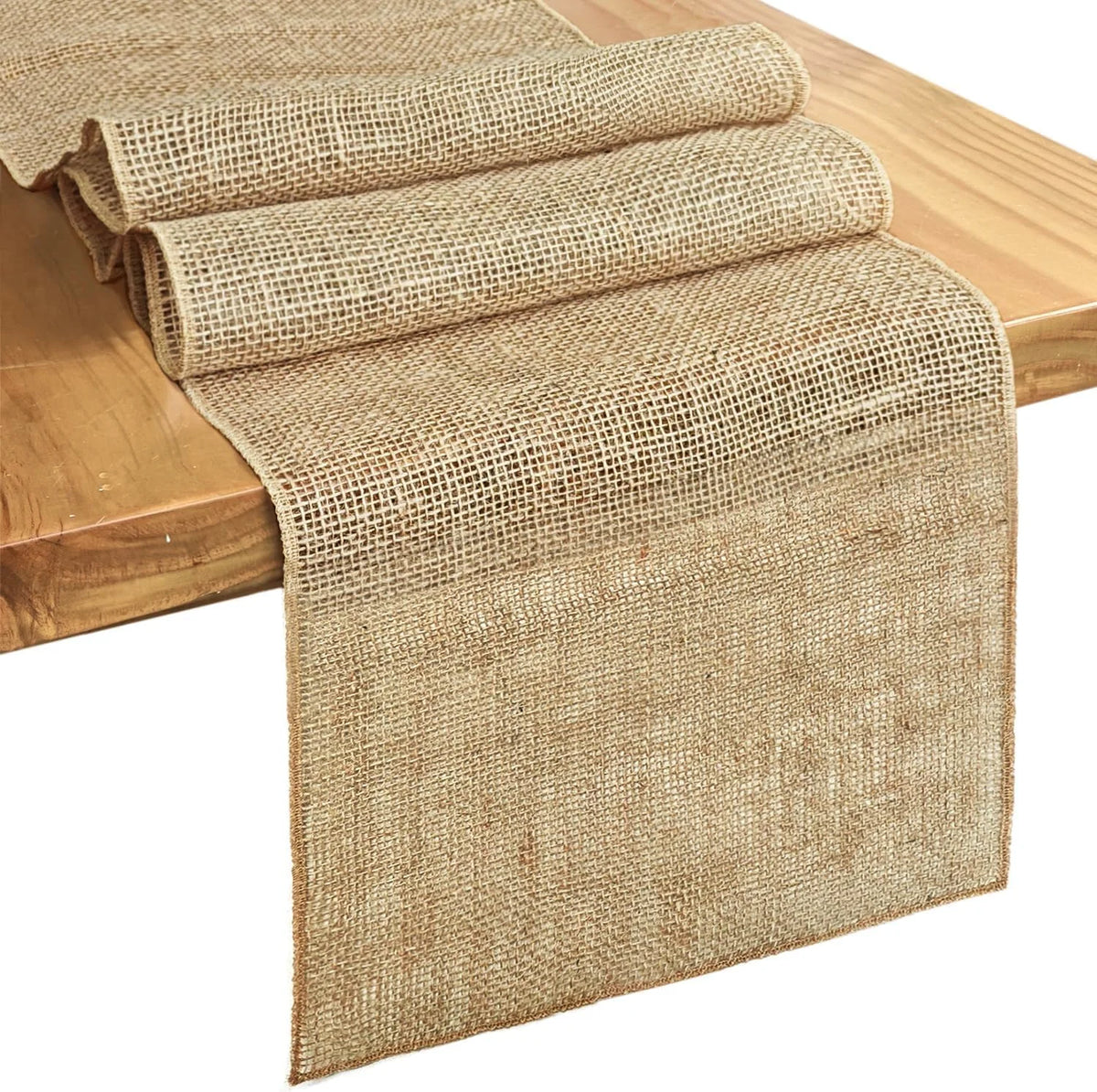 chemin table toile jute beige rustique serviettes décoration salle manger