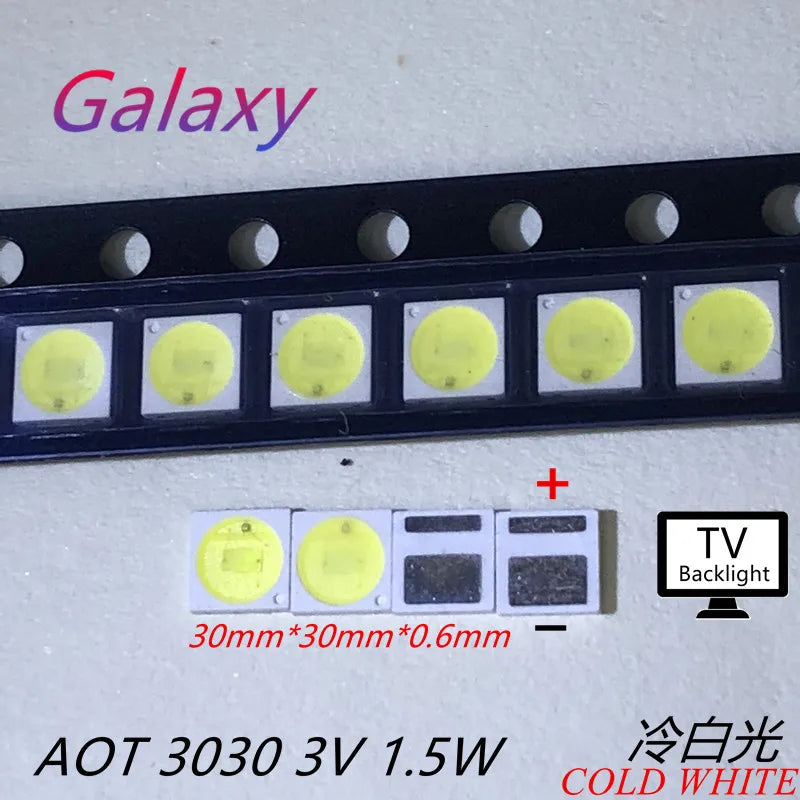 LED haute puissance 1.5W blanc froid ruban soudé jaune noir gris technique