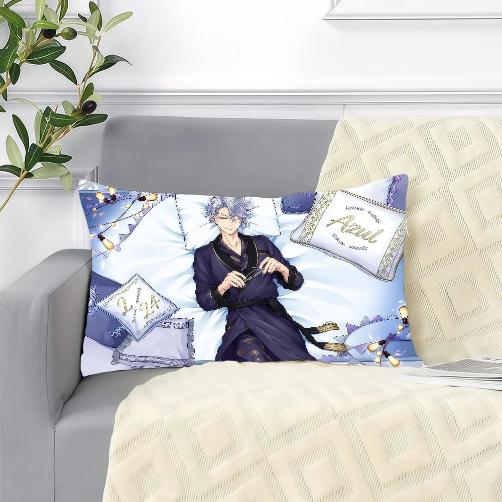 housse coussin imprimé anime personnages bleu blanc moderne double face