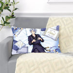 housse coussin imprimé anime personnages bleu blanc moderne double face