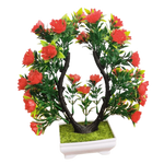 plantes artificielles bonsaï violet rose blanc jaune rouge pot carré mousse verte décoration intérieure