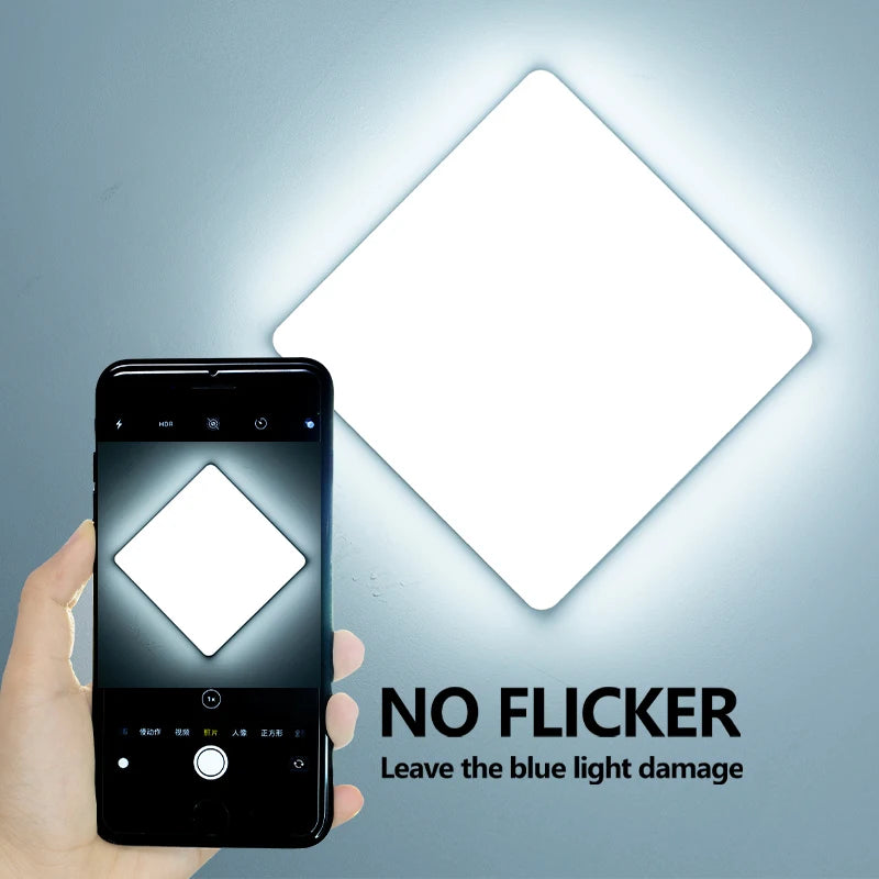 plafonniers led carrés moderne blancs éclairage neutre minimaliste 16w 34w chambre salon