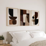 tableaux decoratifs abstraits moderne toile geometrie aquarelle beige noir minimaliste chambre salon