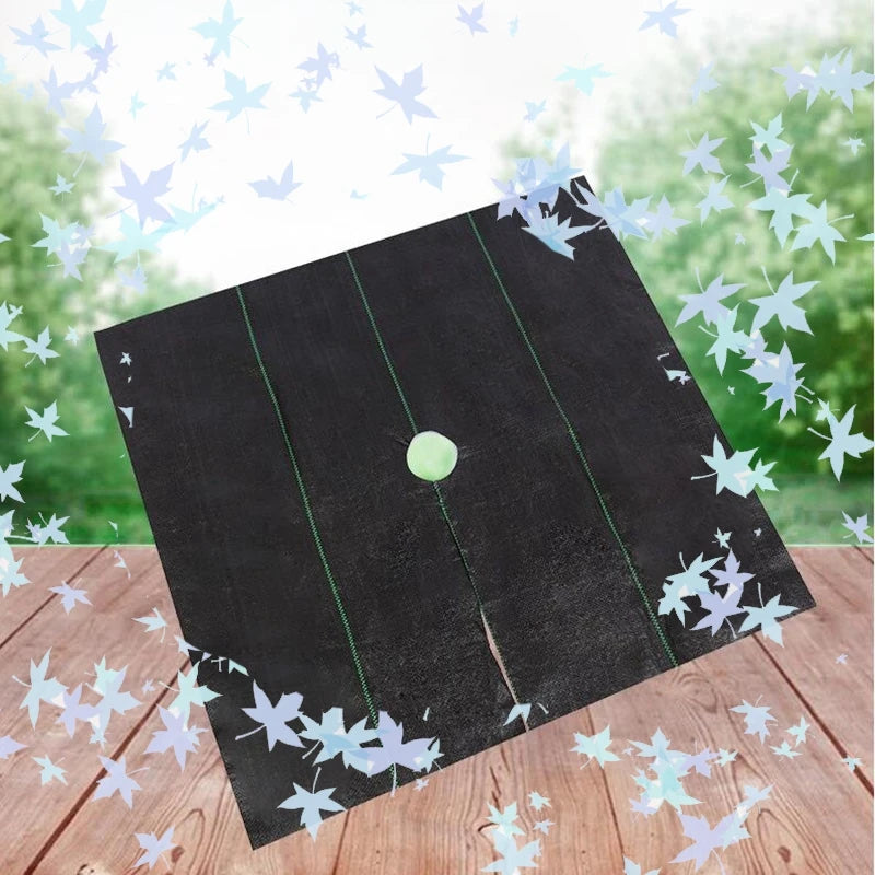 tapis protection arbre noir tissé lignes vertes opacité pratique 0.8x0.8m 1x1m 1.2x1.2m