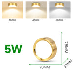Spot LED Or Moderne Surface Montée Plafonnier 5W 10W 15W 25W Couleurs Changeables