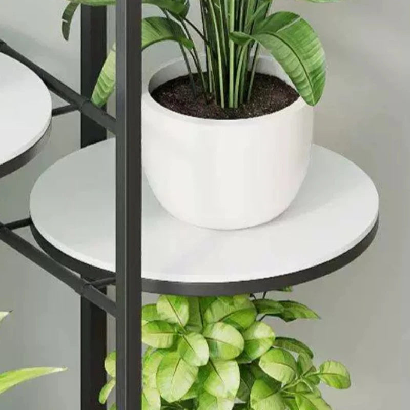 étagère métal multi niveaux plantes moderne extérieur intérieur or noir blanc