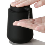 distributeur savon liquide noir mat moderne minimaliste plastique opaque rechargeable salle bain cuisine