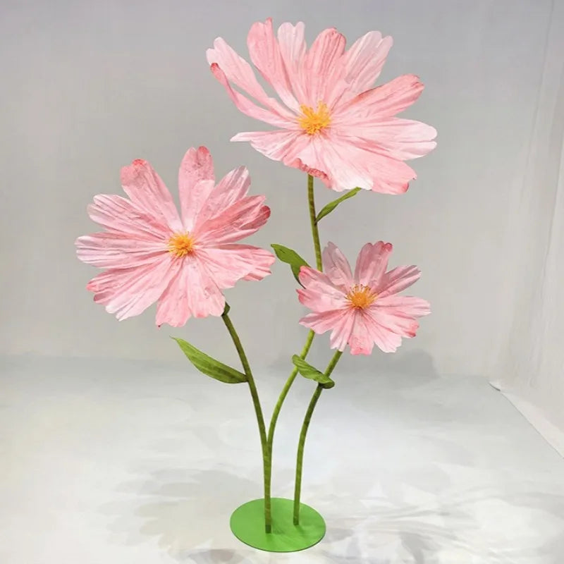 fleurs artificielles papier grandes marguerites décoration mariage anniversaire événements transparentes moderne minimaliste