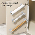 supports rangement mural adhésifs blanc gris moderne film plastique sacs poubelles cuisine
