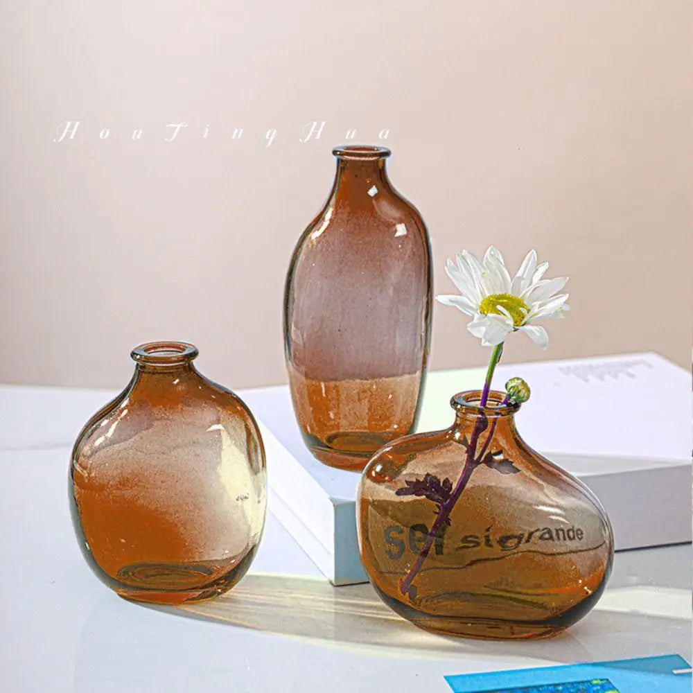 vases transparent modernes marron orange décoration maison simple minimaliste
