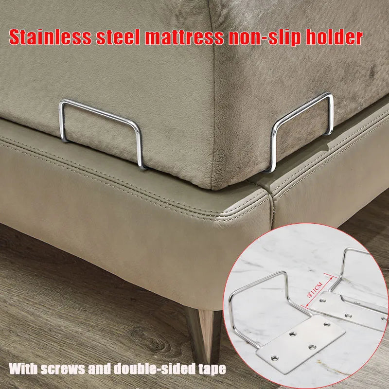 fixateur anti dérapant matelas coussin acier inoxydable moderne minimaliste vissage adhésif plaques barres métalliques