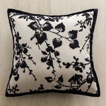 coussin carré motif floral noir classique décoration maison polyester adhésif 45x45cm moderne nordique