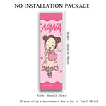 tapisserie murale personnages animés rose tresses bonbons fraises fond rose chambre décoration 150x40cm