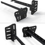 supports tête lit noir métal texturé aspect mat industriels vis boulons minimalistes fixations métalliques