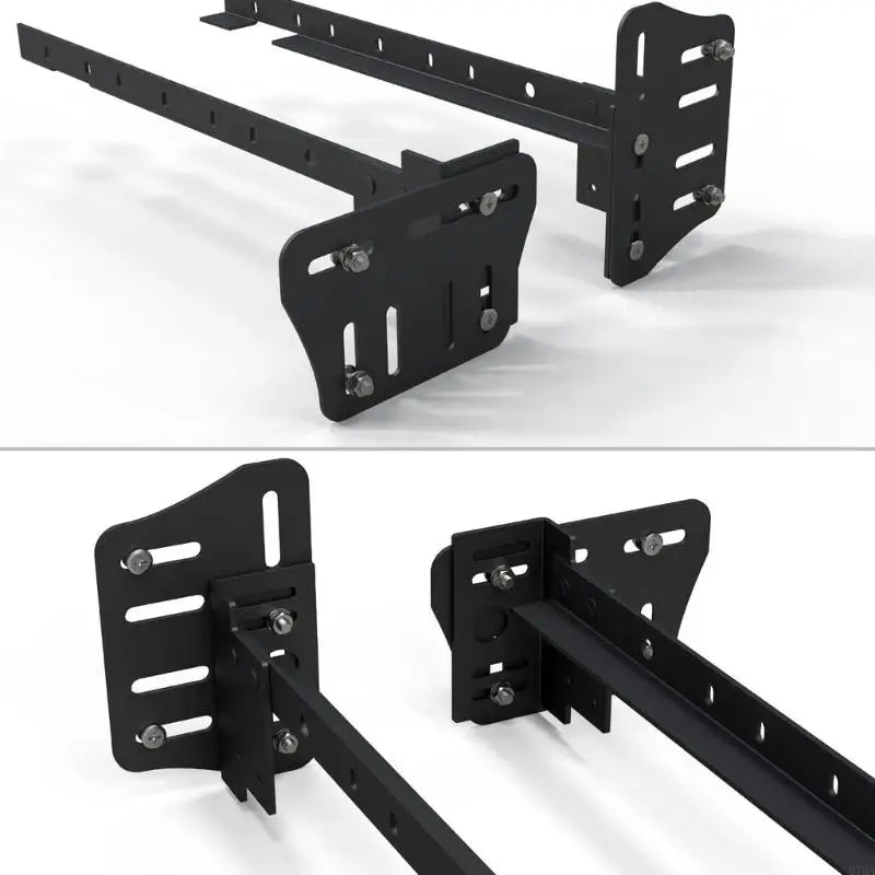 supports tête lit noir métal texturé aspect mat industriels vis boulons minimalistes fixations métalliques
