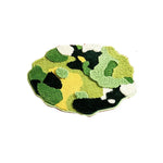 tapis bain pelucheux motif fleurs vert blanc jaune doux salle bain maison