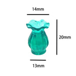 vases résine relief transparents opaques vintage couleurs vert rouge gris bleu violet set 5pcs